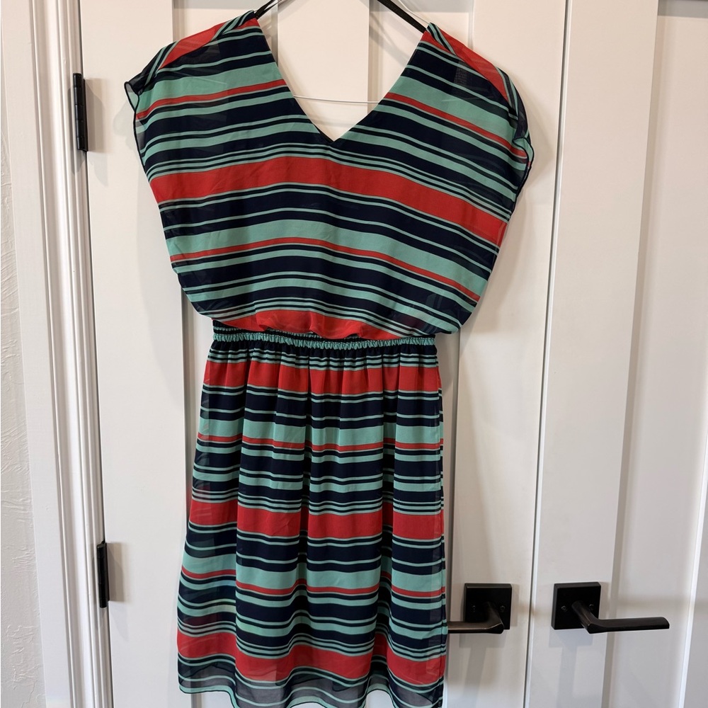 Striped V-Neck Dress